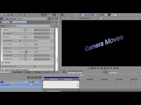 Camera Moves with BCC 3D Objects in Sony Vegas Pro