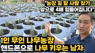무인 나무농장 만들어 핸드폰으로 나무 키우는 남자