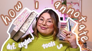 how i annotate my books ✍🏻✨ tips on different styles, tools, and flip throughs *simple to extra*