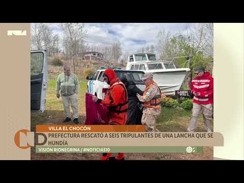 Villa El Chocón: Prefectura rescató a seis tripulantes de una lancha que se hundía