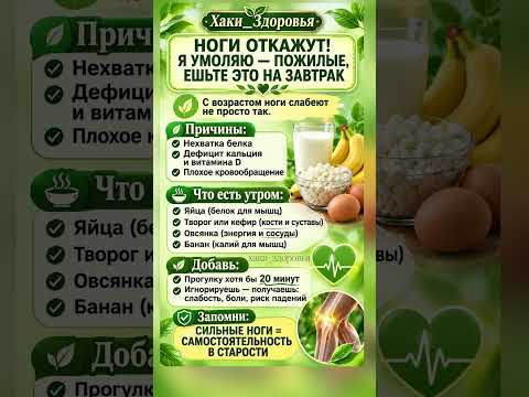 Ноги слабеют с возрастом? Что есть на завтрак для силы мышц и суставов