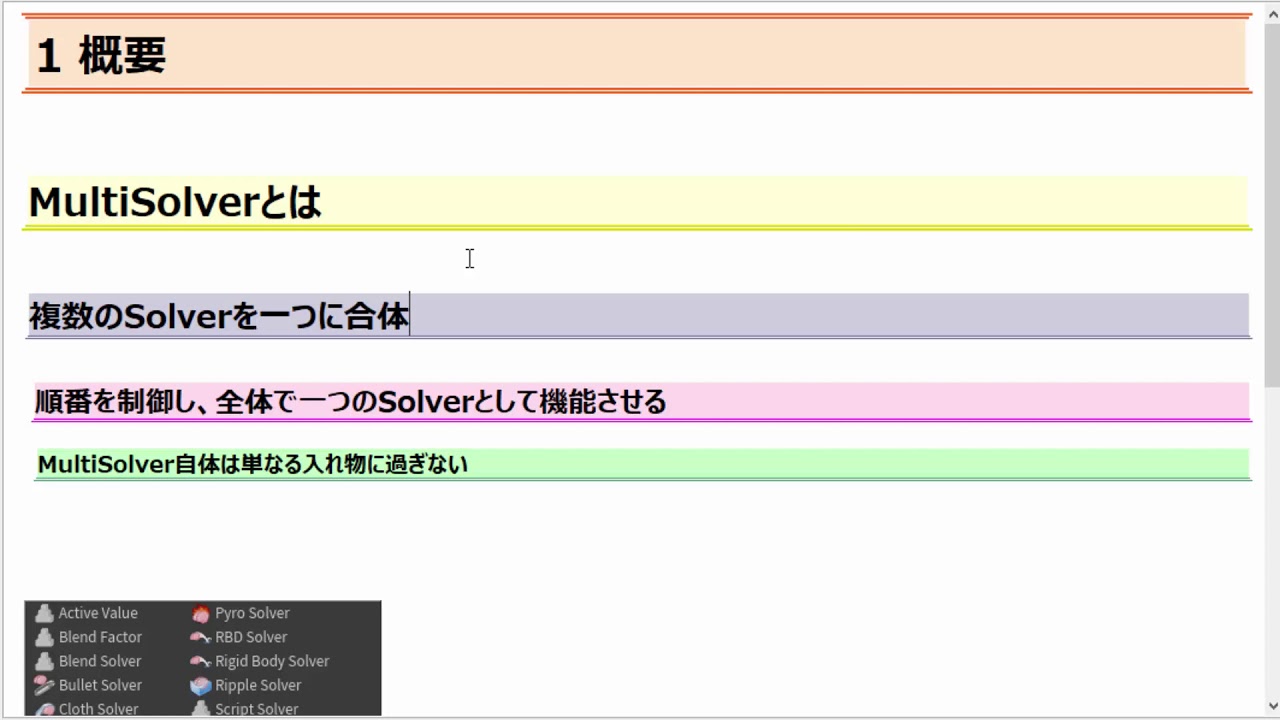 Houdini MultiSolver入門 第1章 レッスン1 概要