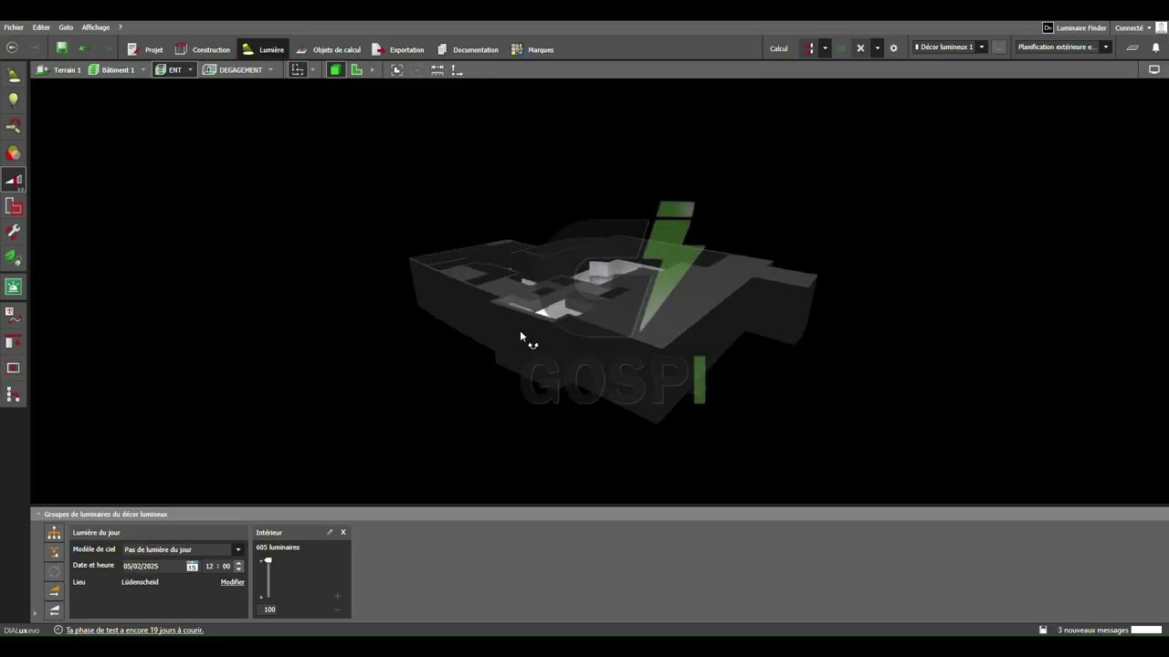 Projet d'éclairage tertiaire