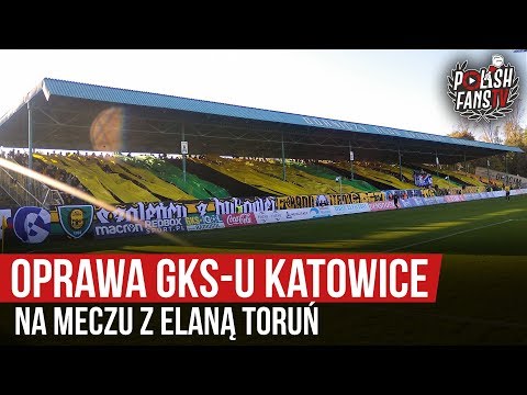 Oprawa GKS-u Katowice na meczu z Elaną Toruń (12.10.2019 r.)