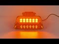 Výstražné světlo 12V / 24V - 12x3W LED oranžový Predátor (154x108x46mm) - Video Youtube