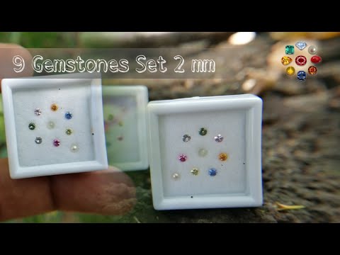 Natural 9 Gemstones Set - Nawarathna Gemstones  2 mm