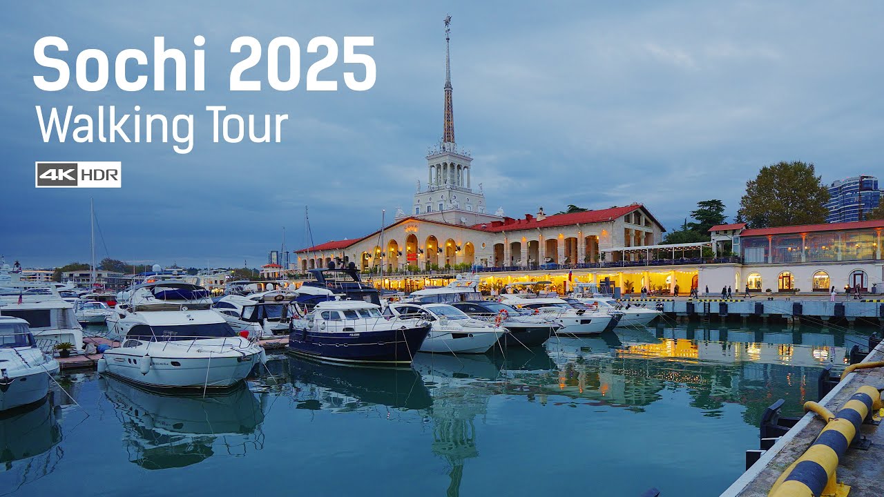 Sochi Russia October 2025. Walking tour 4K HDR