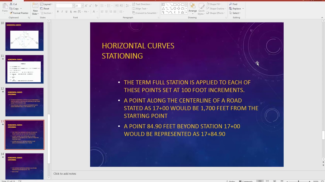 Solving the variables of a simple horizontal curve