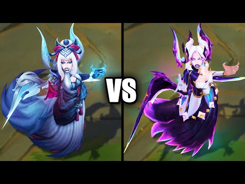 Snow Moon Morgana vs Star Guardian Nemesis Morgana Skins Comparison (League of Legends)