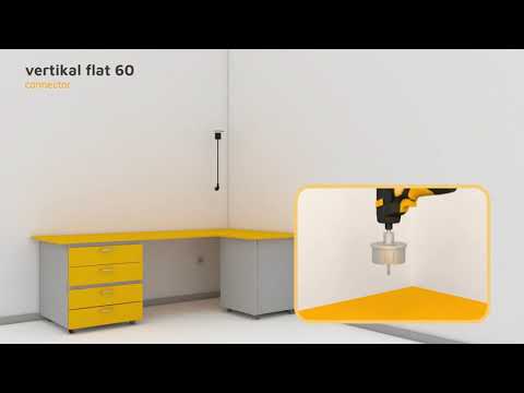 Multiprises à encastrer - avec couvercle - 2 prises - Vertikal Flat 60 EMUCA