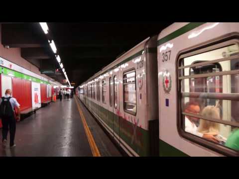 ATM Milan Metro Line 2 train leaving Cadorna FN