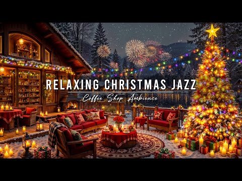 Jazz Relaxing Music at Cozy Christmas Porch Ambience 🎄 Christmas Jazz Instrumental Music & Snowfall