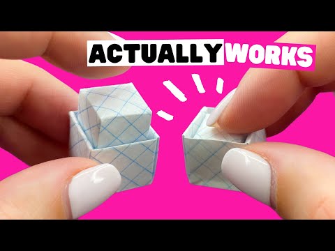 How to make origami BUTTON that ACTUALLY WORKS, NO GLUE [origami pop it, origami fidget toy]