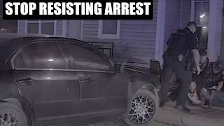 Pursuit Suspect Resist Arrest Until He Saw the Police K9!
