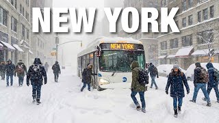 NYC Snow Walk 2025 NYC Heavy Snowstorm in Manhattan NYC Snow Walk 4K Snowfall in New York City
