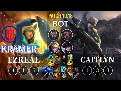 LGD Kramer Ezreal vs Caitlyn Bot - KR Patch 10.18