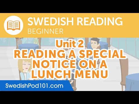 Swedish Beginner Reading Practice - Reading a Special Notice on a Lunch Menu