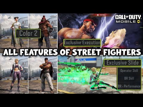 All Street Fighter Hero Characters Showcase (Exclusive Animations, Effects & Hidden features) #codm 
