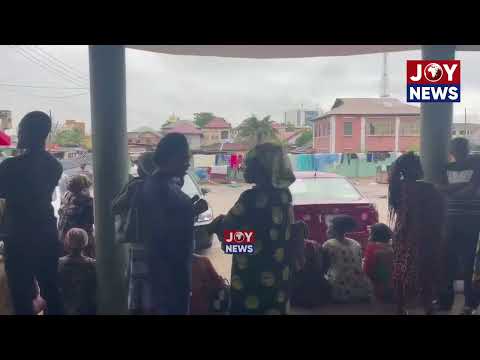 Accra floods: Market women & men impacted by the Odawna fire are being registered by NADMO officials