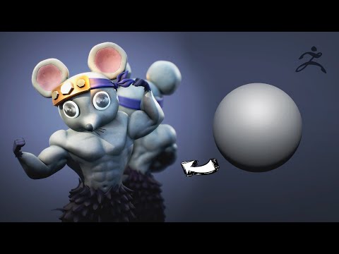 Uzui Tengen muscular ninja mice Zbrush speed sculpt part1