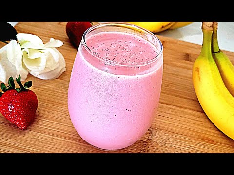 HOW to make STRAWBERRY BANANA SMOOTHIE STRAWBERRY BANANA BREAKFAST SMOOTHIE