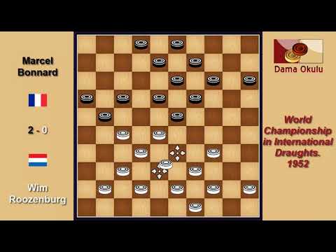 Wim Roozenburg (NLD) - Marcel Bonnard (FRA). Draughts World Championship. 1952.