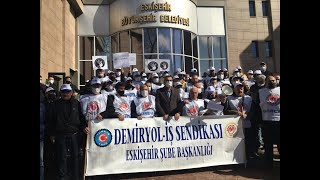 ESKİŞEHİR'DE ESTRAM İŞÇİLERİNDEN EYLEM