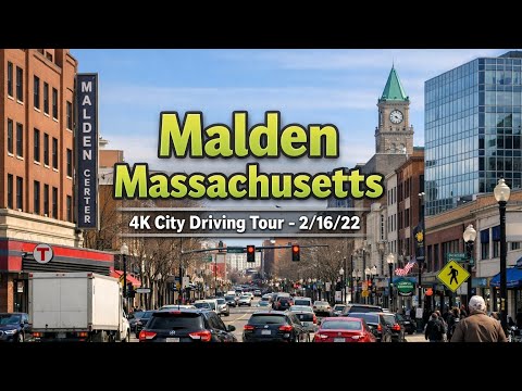 🚖 Malden Massachusetts | 4K City Driving Tour | 2/16/22