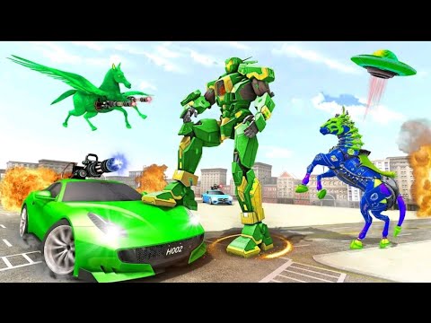 Flying Horse Robot Car Transformer Supercar 3D Games Android Gameplay Video