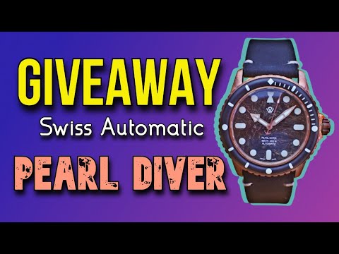 GIVEAWAY Wicked Watch Co Pearl Diver Carbon Gold Dust Dial - Swiss Automatic Dive Watch Bronze 200m
