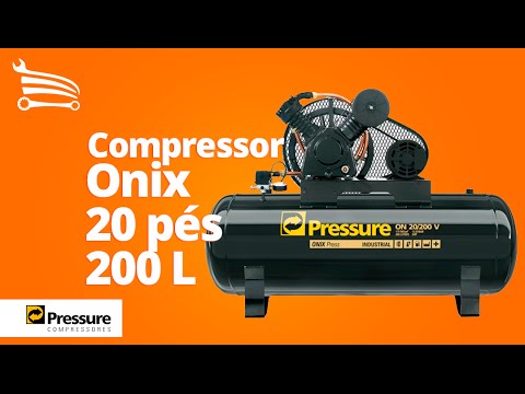 Compressor de Ar Alta Pressão Onix 20 Pés 5HP 200 Litros 220/380V Trifásico - Vídeo