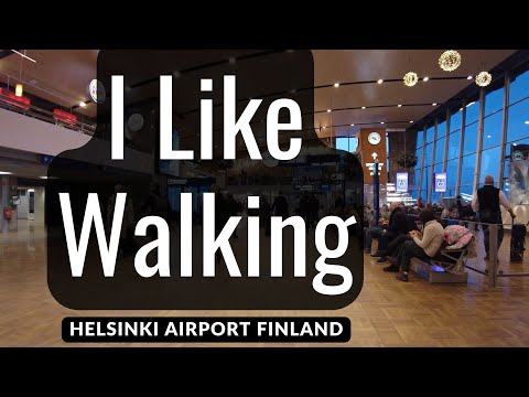 Aeroporto de HELSINKI caminha após segurança 4K | HEL Vantaa Lojas, Portões, Pessoas