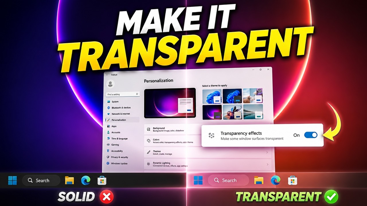 How to Transparent Windows 11 Taskbar Tutorial (Quick and Easy)