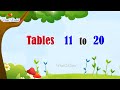 Easy Tables 11 to 20 in English/ Learn  Multiplication Tables from 11 to 20/Times Tables/Learn Math