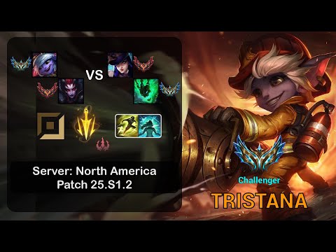 Tristana ADC + Elise vs Caitlyn + Thresh - NA Challenger - Patch 25.S1.2