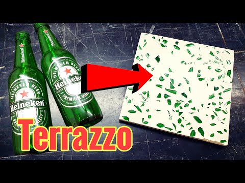 Making Terrazzo out of old glass bottles