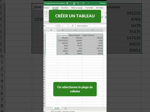 TUTO EXCEL │ Comment créer un tableau rapidement ? 🤔  #shorts #excel #tuto