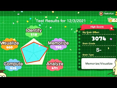 S Rank In Test Mode Big Brain Academy™: Brain vs. Brain Gameplay No Commentary