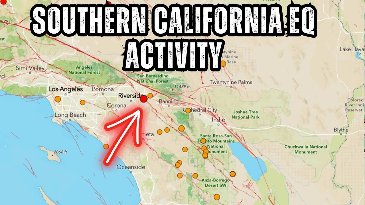 3.3 Earthquake near Riverside California. Solar Flare threat remains elevated. Monday update.