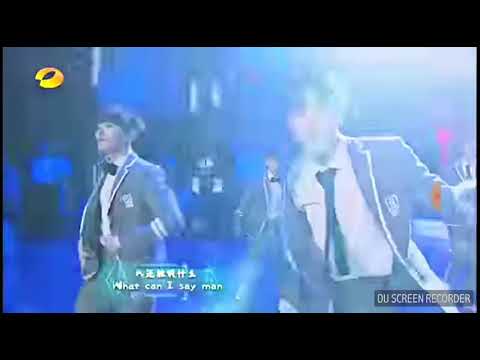 Idol Producer dance "sheep " in  happy camp with yixing ( lay )