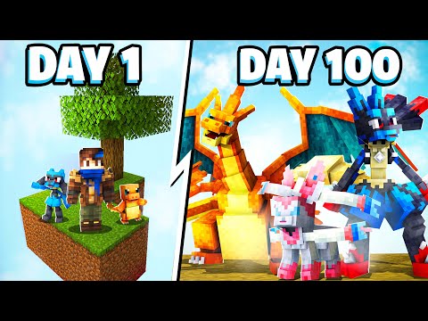 I Spent 100 Days in MEGA POKEMON SKYBLOCK! (Minecraft Cobblemon)
