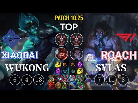 ES Xiaobai Wukong vs T1 Roach Sylas Top - KR Patch 10.25