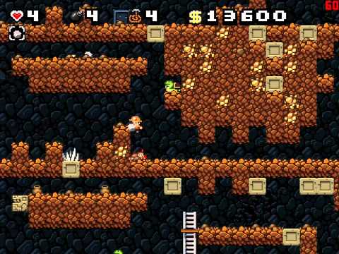 Let's Play Spelunky Classic - Episode 3 - Using Items, Paying Tunnel Man, and a Dark Levels