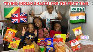 My African Family trying Indian snacks// trying Indian food