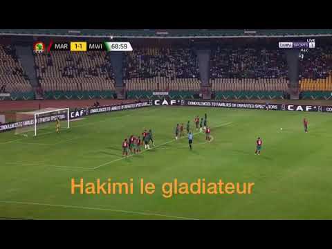 Le but du achraf hakimi Maroc 2 contre le Malawi 1 can 2022