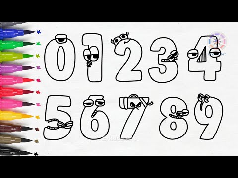 Learn Numbers 0-9 with Number Lore | Math Drawing Tutorial | Educational Counting For Kids