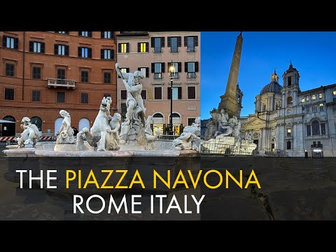 Piazza Navona in Rome Italy During Covid19 | 4K Video