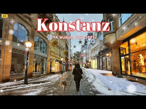 Konstanz nach dem Schneefall🇩🇪: Die stille Schönheit von Straßen und See im Winter/4K Walking Tour