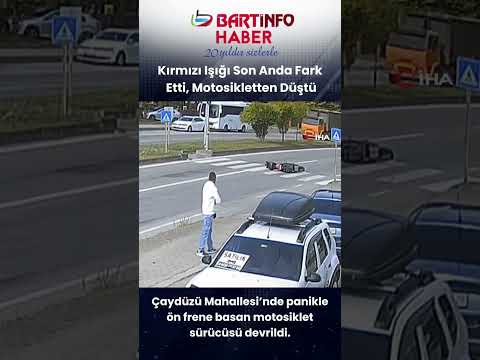 Bartın’da Motosiklet Sürücüsü Son Anda Fark Etti, Kaza Yaptı
