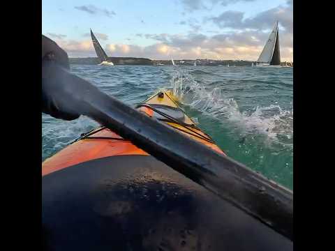 Paddling with sailboats #kayak #sailboat #seakayaking #windydays